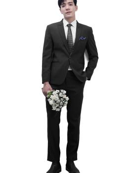 Bộ Suit Đen Dày Vengoc Một Nút TGS146